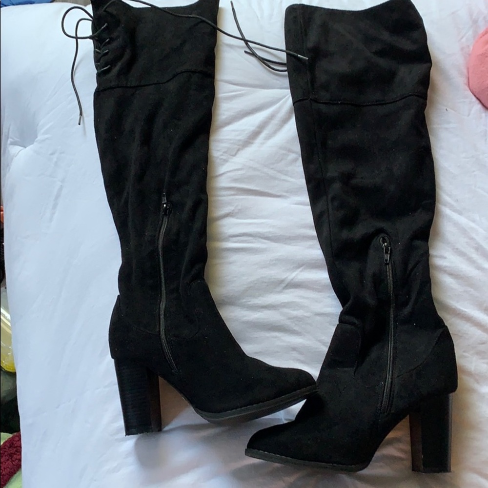Charlotte Russe Knee High Velvet Boots